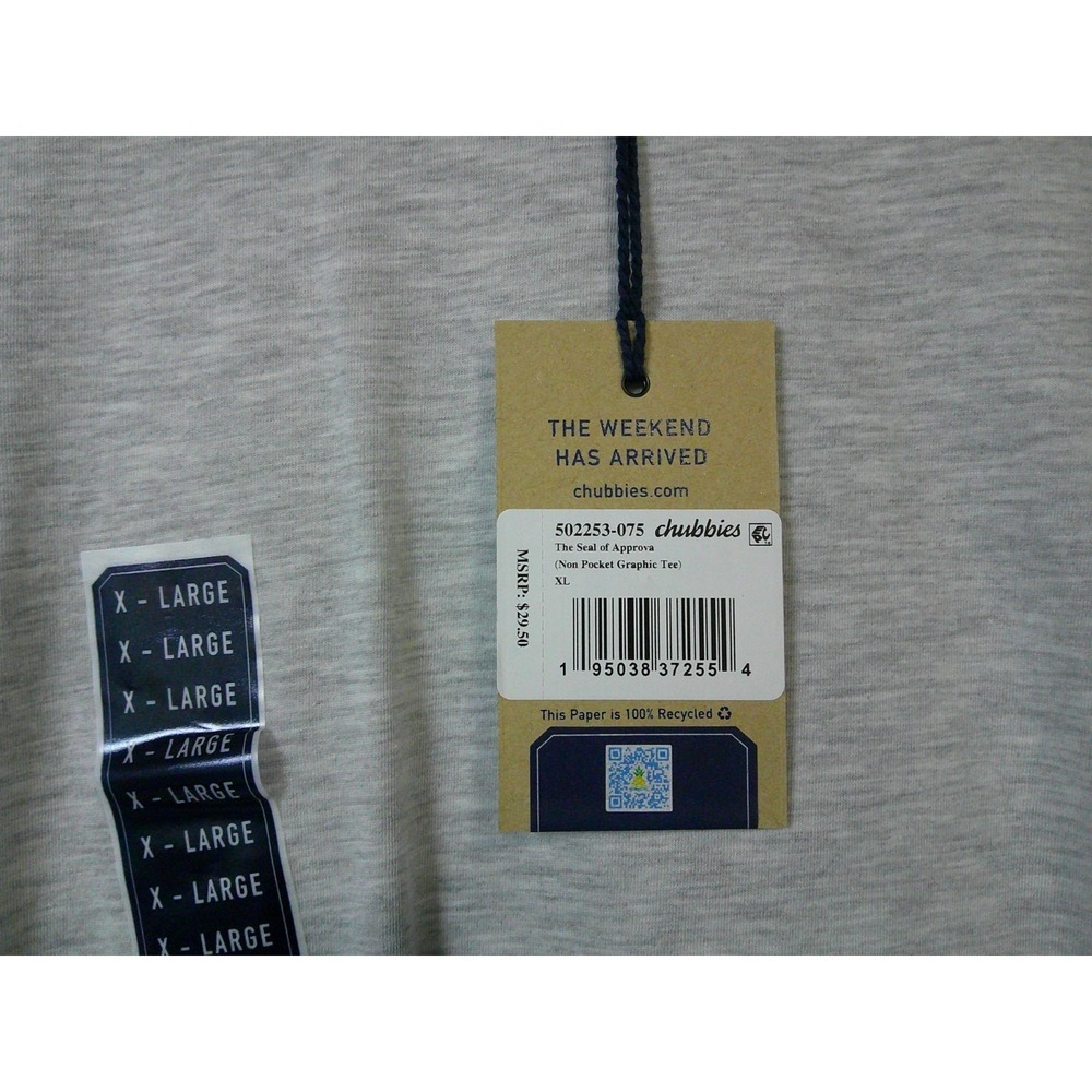Chubbies Graphic Tee Mens XL Gray Friday At Five Seal of Approva 502253-075 - Picture 6 of 9